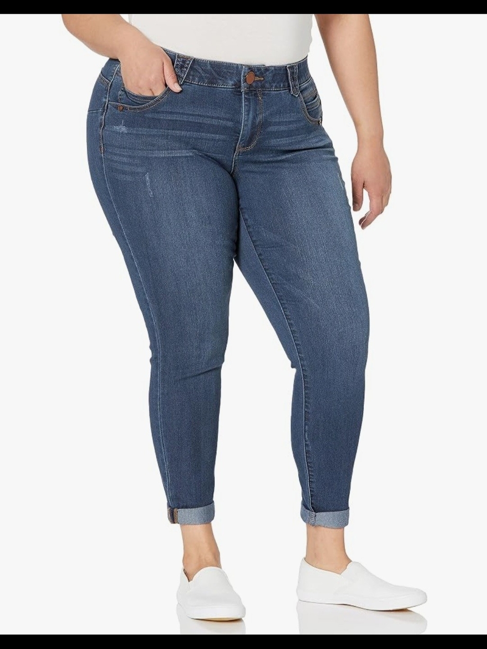 Democracy Mid-Rise Ankle Skinny Jeans - Dark Blue